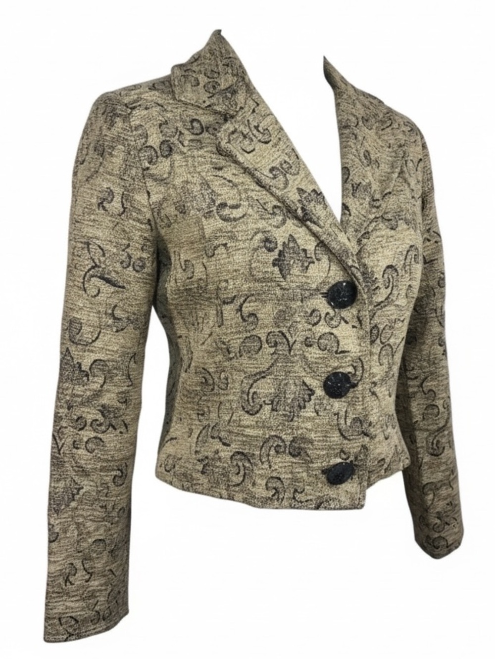 Painted Pony Vintage Tapestry Cropped Jacket Brown Earthtone Womens Small